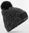 BB331 B331 Beechfield Ramble Patch Pom Beanie Black Twist colour image